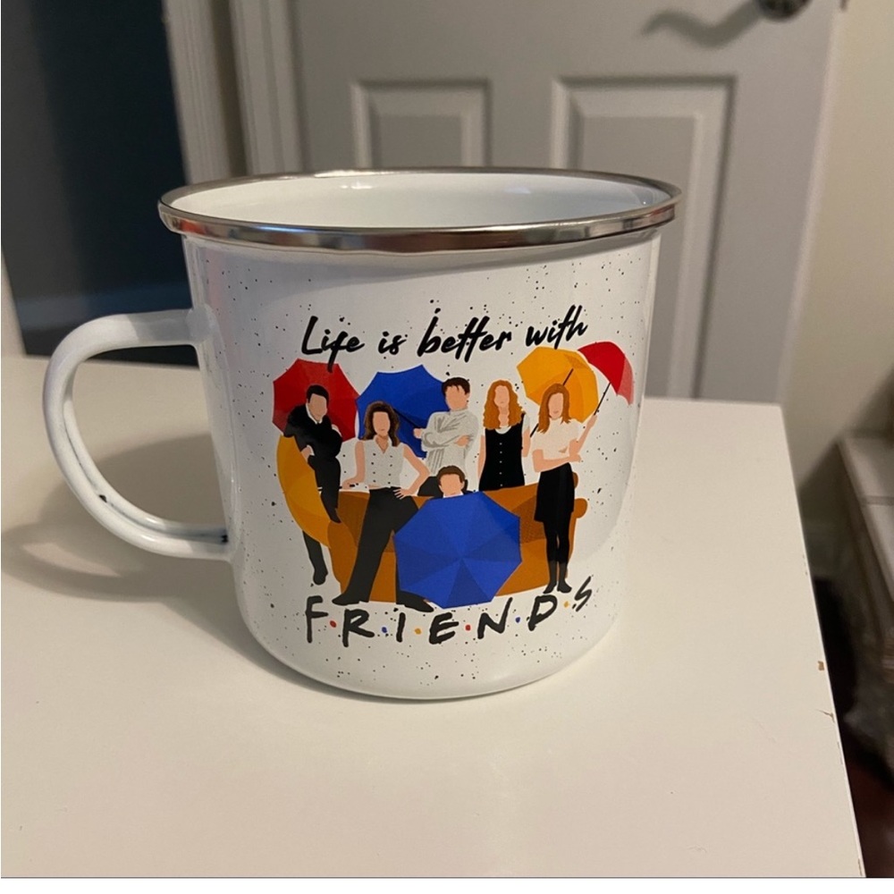 Friends TV Show "Life Is Better With‎ Friends" Speckled Enamel Camping Mug ☕️✨